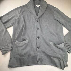 Goodthreads Sage Knit Cardigan Sweater With Collar 100% Cotton